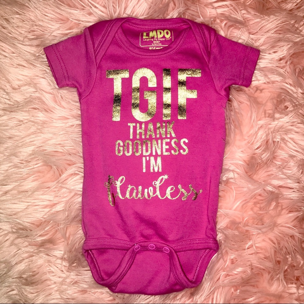 Hot Pink & Gold Metallic Graphic Bodysuit